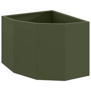 vidaXL Corner Planter Olive green 45 x 45 x 35 cm Steel