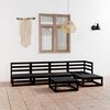 vidaXL 6 Piece Garden Lounge Set Black Solid Wood Pine