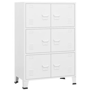 vidaXL Industrial Storage Chest White 75x40x115 cm Metal