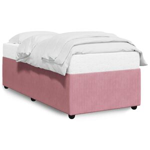 vidaXL Bed Frame without Mattress Pink 90x200 cm Velvet