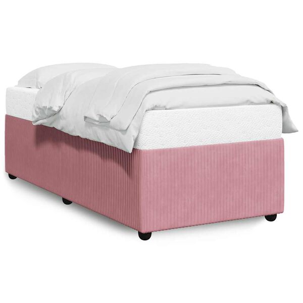 vidaXL Bed Frame without Mattress Pink 90x200 cm Velvet