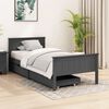 vidaXL Bed Frame without Mattress Dark Grey Solid Wood Pine 100x200 cm (322203+321990)