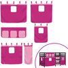 vidaXL Kids' Loft Bed with Curtains without Mattress Pink 80x200 cm