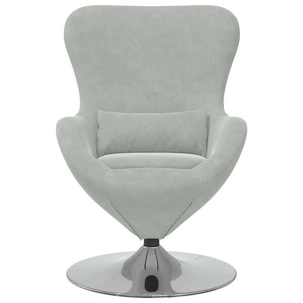 vidaXL Egg Chair Light Grey 63 x 73 x 90 cm Velvet