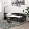 vidaXL Day Bed without Mattress Black Solid Wood Pine 90x200cm