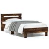 vidaXL Bed Frame without Mattress with Headboard Smoked Oak 75x190 cm Small Single