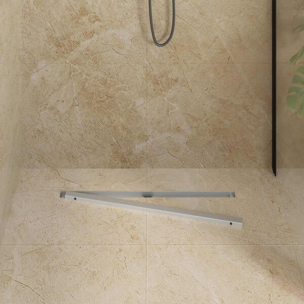 vidaXL 360&deg; Shower Drain with Slim Model Silver 70 cm