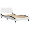 vidaXL Bed Frame with LED without Mattress "Hvar" White and Black 100x200 cm