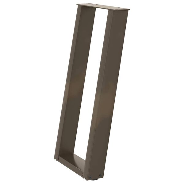 vidaXL Console Table Legs U-Shaped 2 pcs Natural Steel 28x(72-73) cm Steel