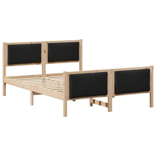 vidaXL Bed Frame with Headboard Black 160 x 200 cm Fabric