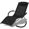 vidaXL Sun Lounger | Black and Grey | Galvanised steel, Textilene fabric
