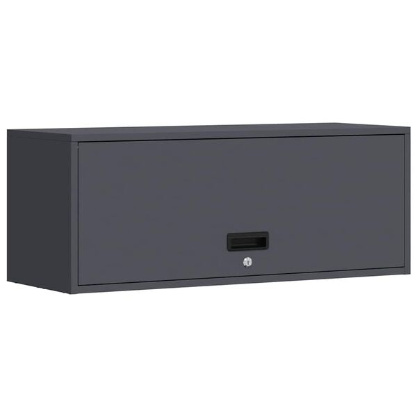 vidaXL Wall Cabinet for Garage with Gas-lift Door Anthracite