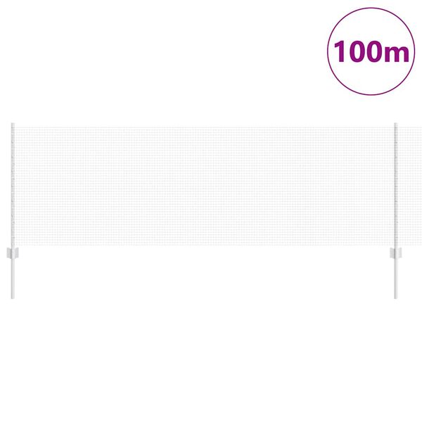 vidaXL Fence with Post Silver 0.8 x 100 m Steel