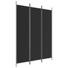 vidaXL 3-Panel Room Divider Black 150x200 cm Fabric