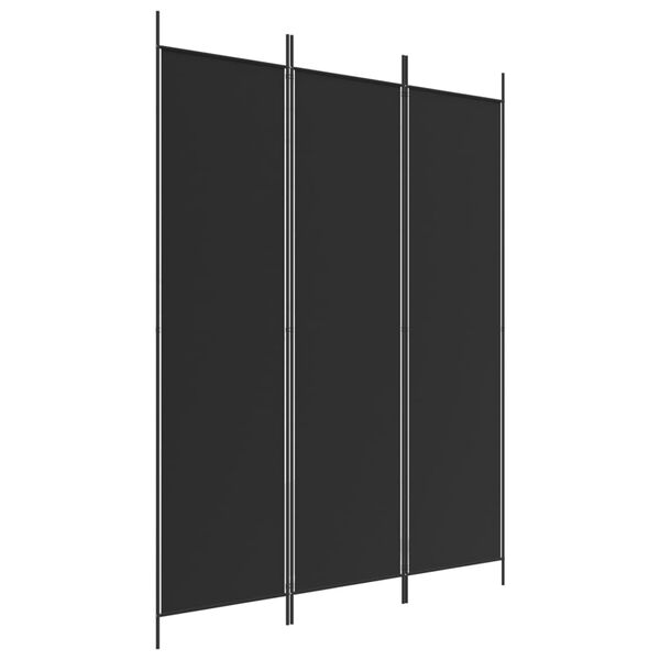 vidaXL 3-Panel Room Divider Black 150x200 cm Fabric