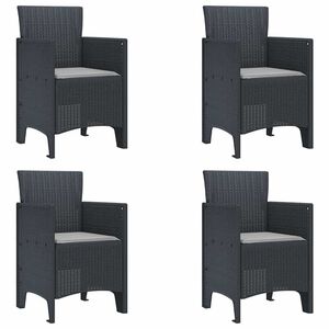vidaXL Garden Chair 4 pcs Anthracite 53 x 49 x 85 cm PP