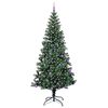 vidaXL Artificial Pre-lit Christmas Tree Green 240 cm PVC and Metal