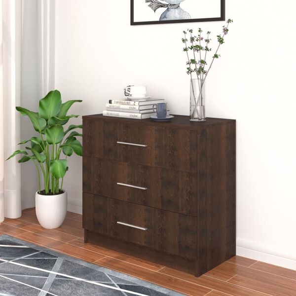 vidaXL Chest of Drawers Engineered Wood 71x35x68 cm Smoked Oak