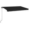 vidaXL Manual Retractable Awning with LED 400x350 cm Anthracite