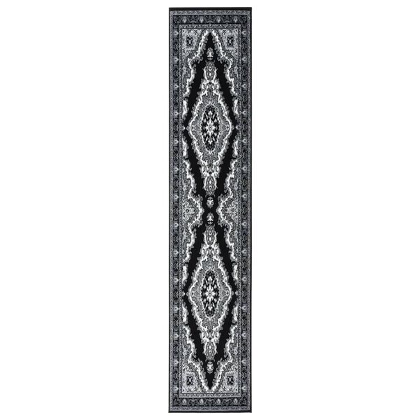 vidaXL Runner Rug BCF Black 100x500 cm