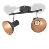 vidaXL Ceiling Lamp for 2 Bulbs E27 Black and Gold