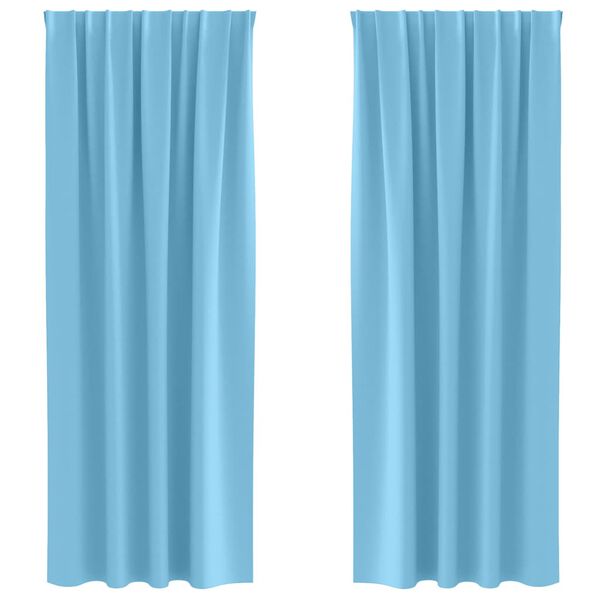 vidaXL Blackout Curtains with Rings 2 pcs Light Blue 225 x 140 cm