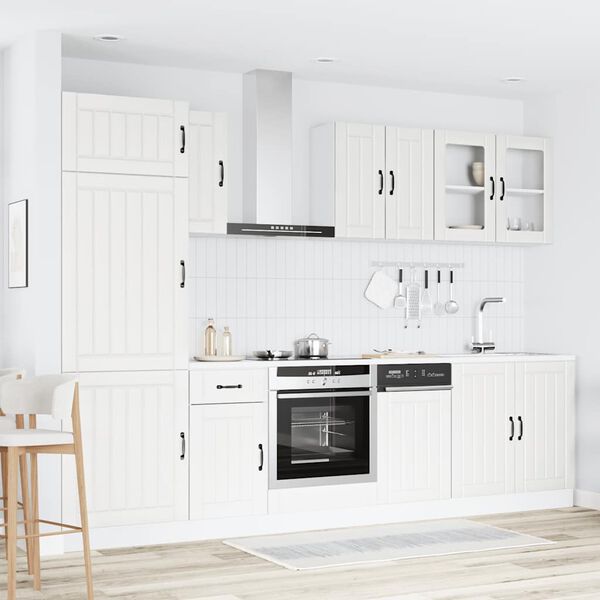 vidaXL 8 Piece Kitchen Cabinet Set Lucca White Engineered Wood