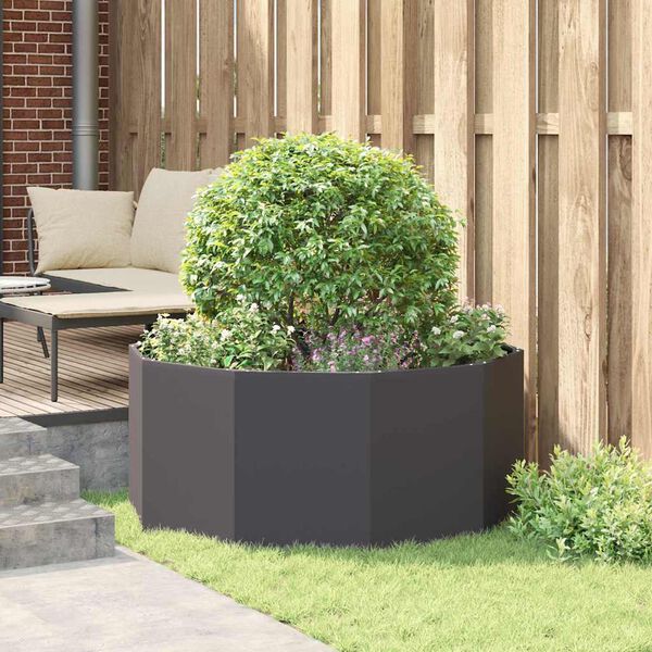 vidaXL Planter Black 120 x 120 x 50 cm Steel