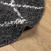 vidaXL Shaggy Rug PAMPLONA High Pile Modern Black and Cream &Oslash; 200 cm