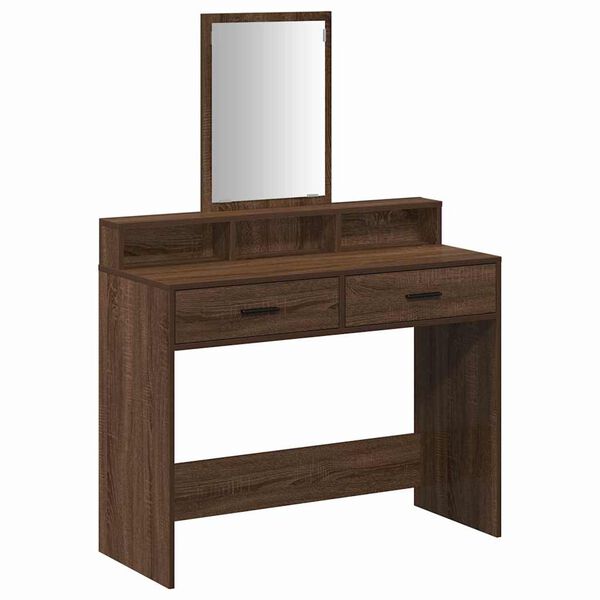 vidaXL Dressing Table Brown Oak 100 x 41 x 140 cm Engineered Wood