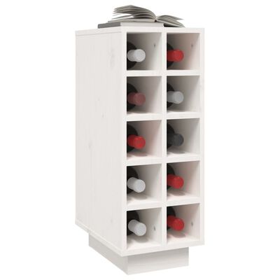 vidaXL Wine Cabinet White 23x34x61 cm Solid Wood Pine