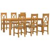 vidaXL Dining Set 7 pcs Beige Solid Oak Wood