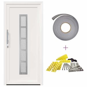 vidaXL Front Door White 88 x 200 cm PVC