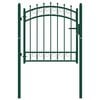 vidaXL Fence Gate Emmen with Spikes Steel 103x97 cm Green