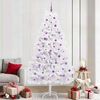 vidaXL Artificial Hinged Christmas Tree White 240 cm PVC and Steel