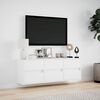 vidaXL TV Wall Cabinet with LED Lights White 130x31x45 cm