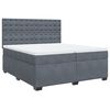 vidaXL Box Spring Bed with Mattress Dark Grey 200x200 cm Velvet