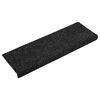vidaXL Stair Mats Self-adhesive 30 pcs 65x21x4 cm Black Rectangular Edge
