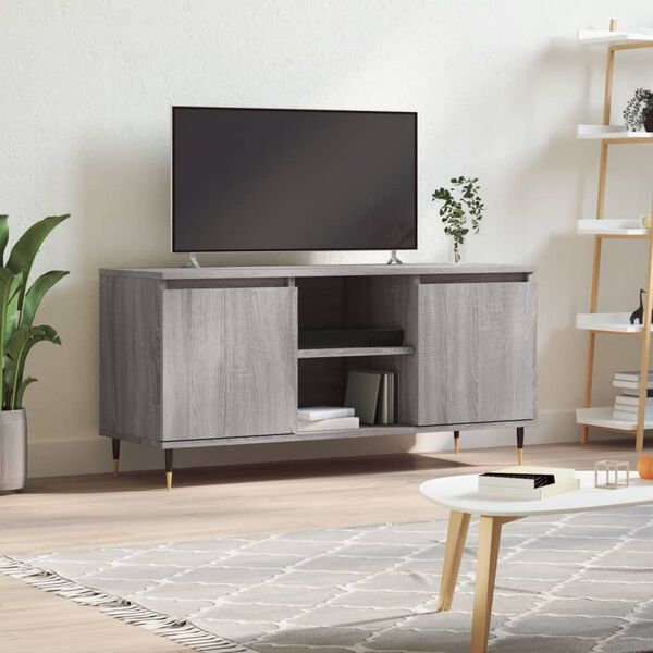 vidaXL TV Cabinet Grey Sonoma 104x35x50 cm Engineered Wood