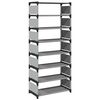vidaXL Shoe Rack 8-Tier Grey 54x28x124 cm Non-woven Fabric