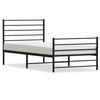 vidaXL Metal Bed Frame without Mattress with Footboard Black 90x190cm