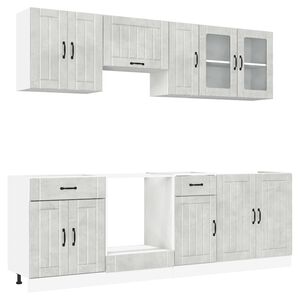 vidaXL 8 Piece Kitchen Cabinet Set Lucca Concrete Grey Engineered Wood