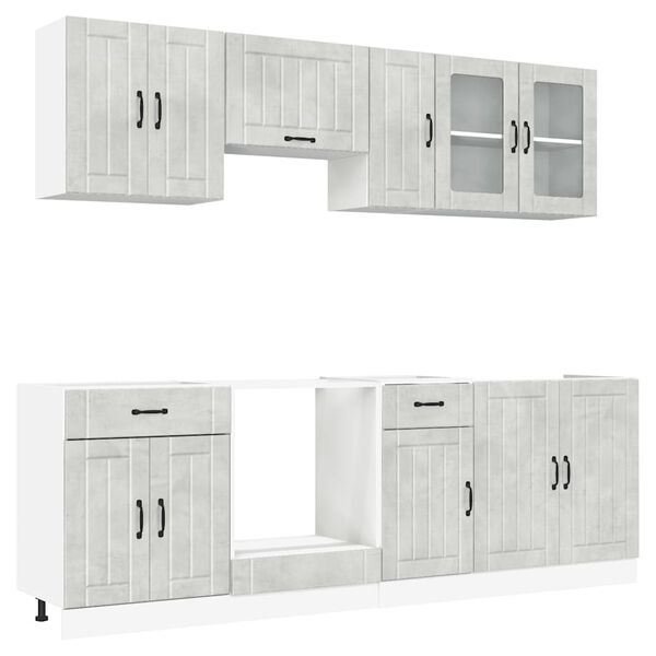 vidaXL 8 Piece Kitchen Cabinet Set Lucca Concrete Grey Engineered Wood