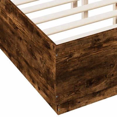 vidaXL Bed Frame Smoked Oak 120x190 cm Small Double Engineered Wood