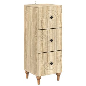 vidaXL Drawer Cabinet Sonoma Oak 33 x 34.5 x 90 cm Engineered Wood