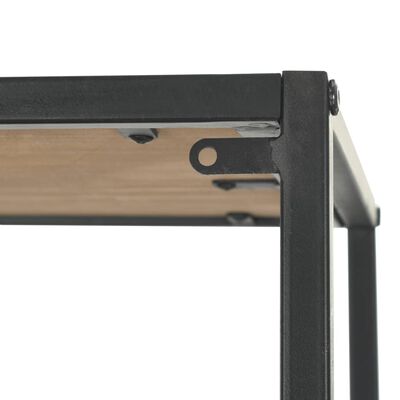 vidaXL Bookcase Solid Firwood and Steel 90.5x35x180 cm