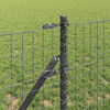 vidaXL Fence with Post Grey 0.8 x 25 m Steel and PVC