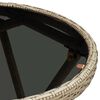 vidaXL Tea Table Beige 60 cm Poly Rattan and Tempered Glass