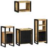 vidaXL Bathroom Furniture Set 4 pcs Brown and Black Solid Mango Wood