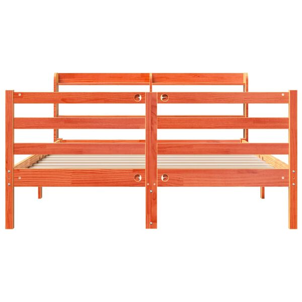 vidaXL Bed Frame without Mattress Wax Brown 140x200 cm Solid Wood Pine
